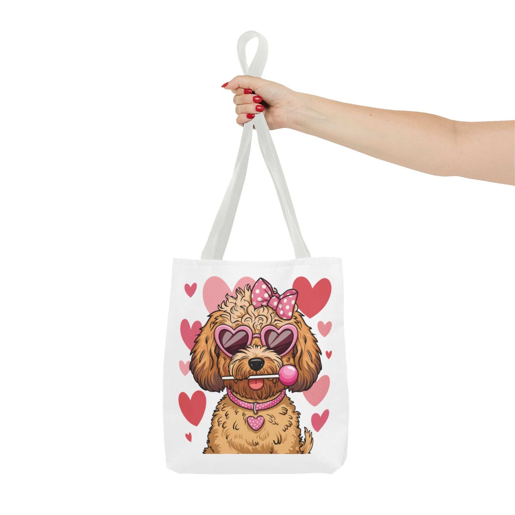 Cute Dog Lover Tote Bag with Heart Design