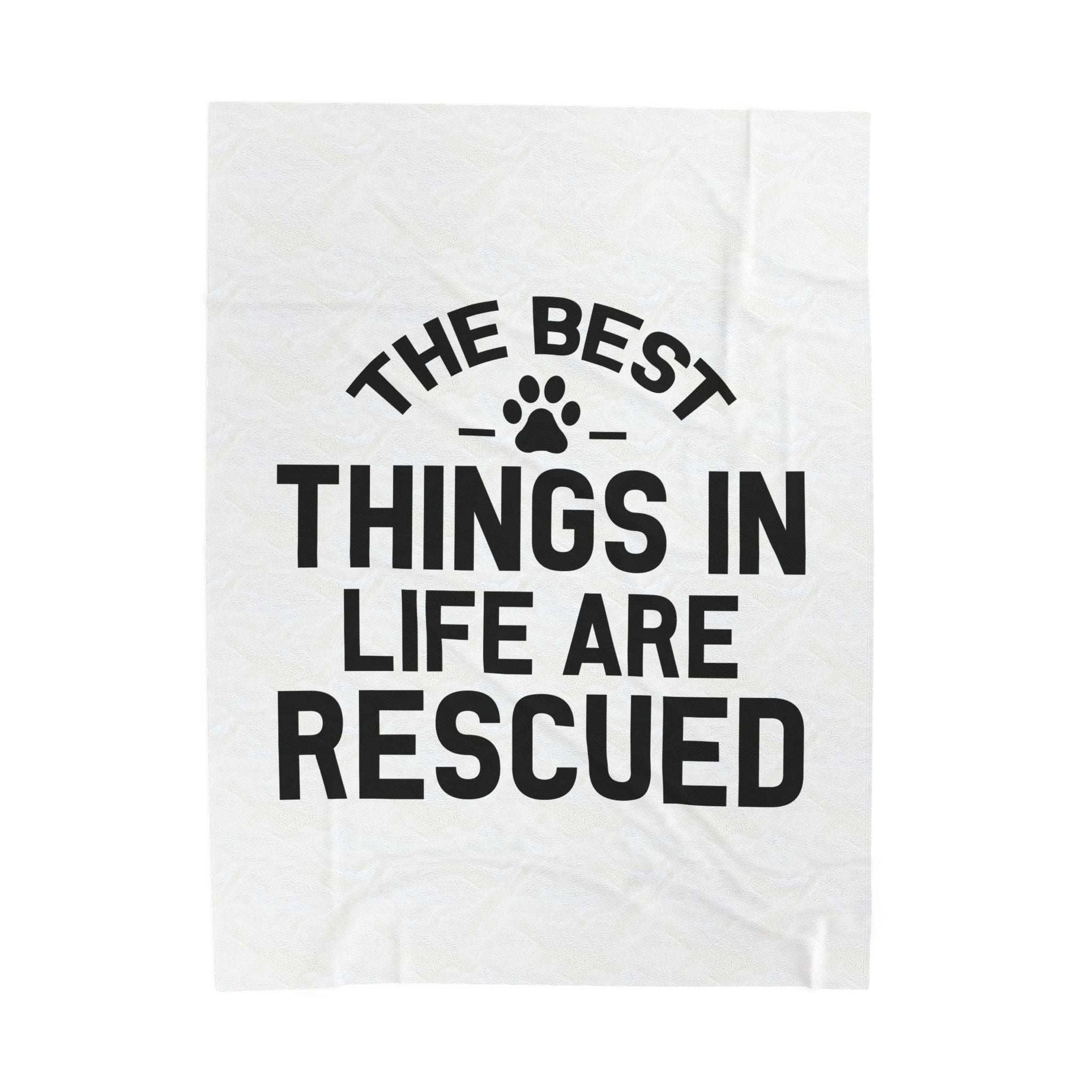 Inspirational Pet Best Rescue - Velveteen Plush Blanket
