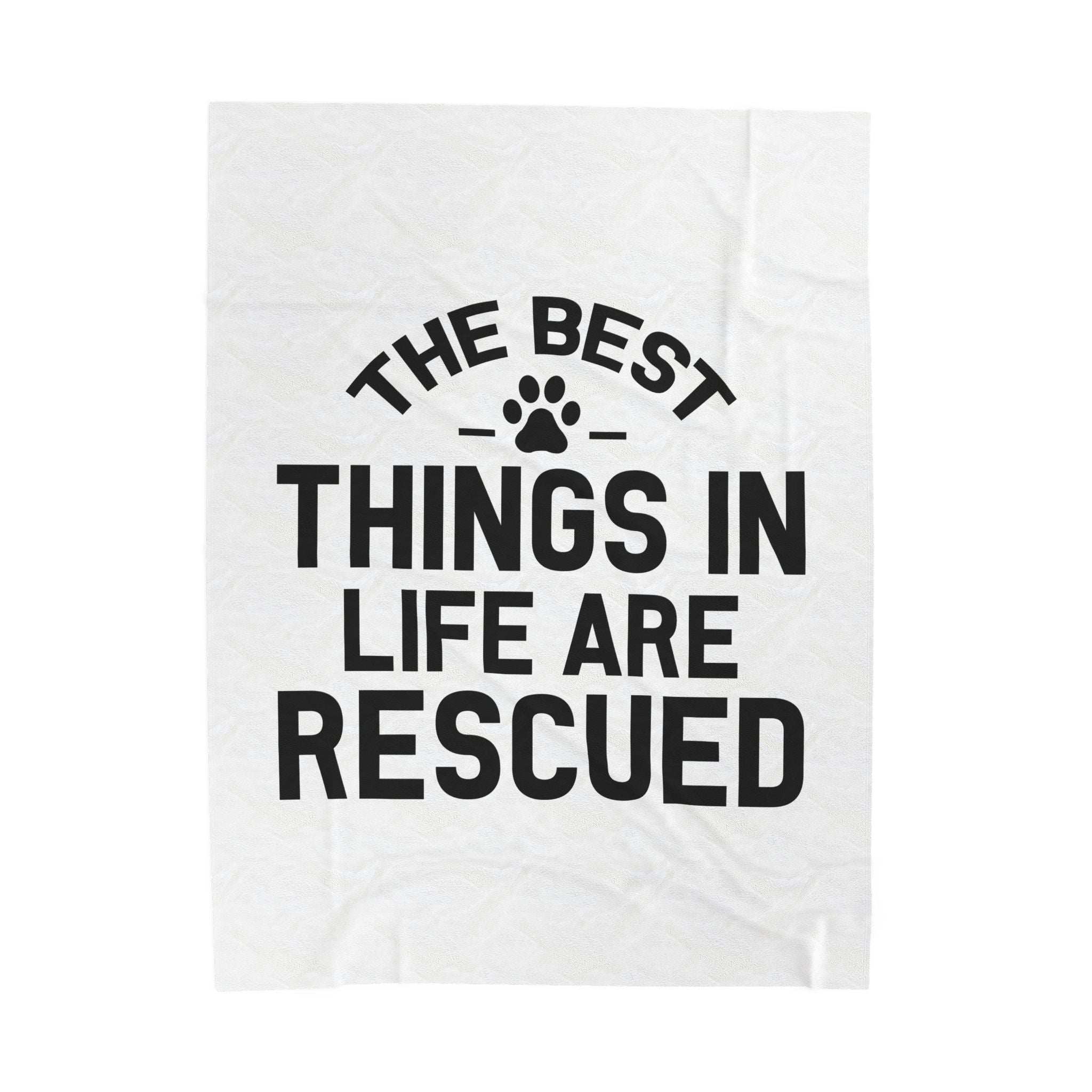 Inspirational Pet Best Rescue - Velveteen Plush Blanket