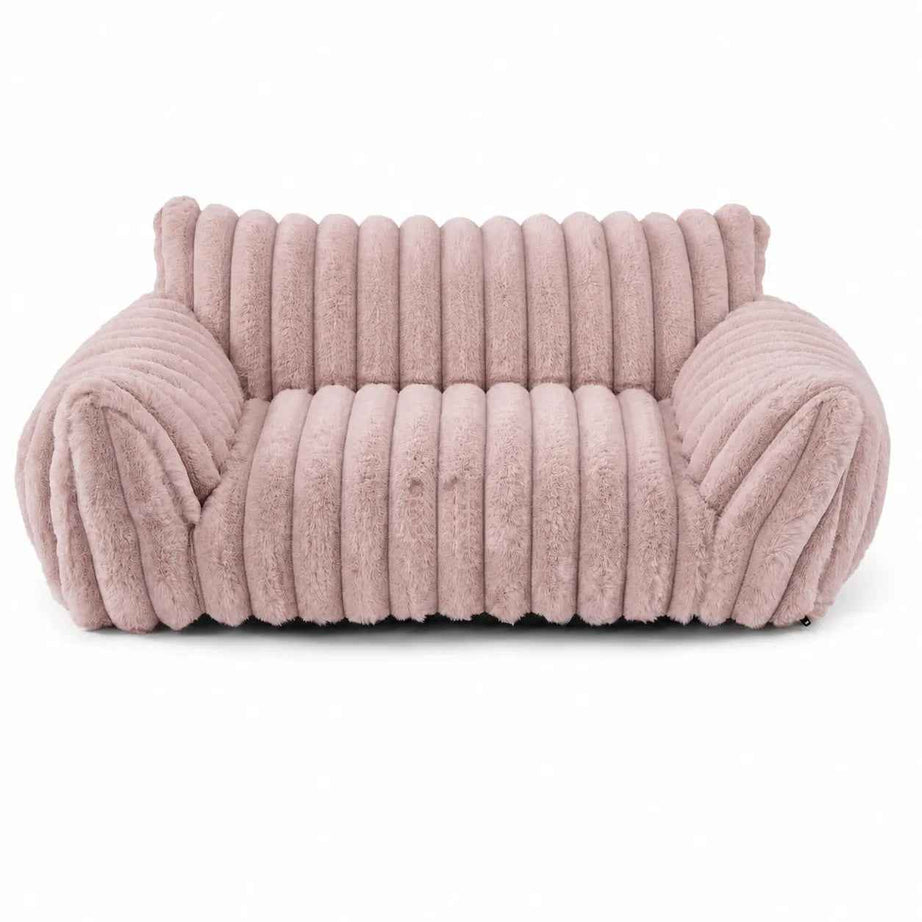 Small Pet Bolster Sofa Bed - Washable Plush Couch for Cats and Dogs