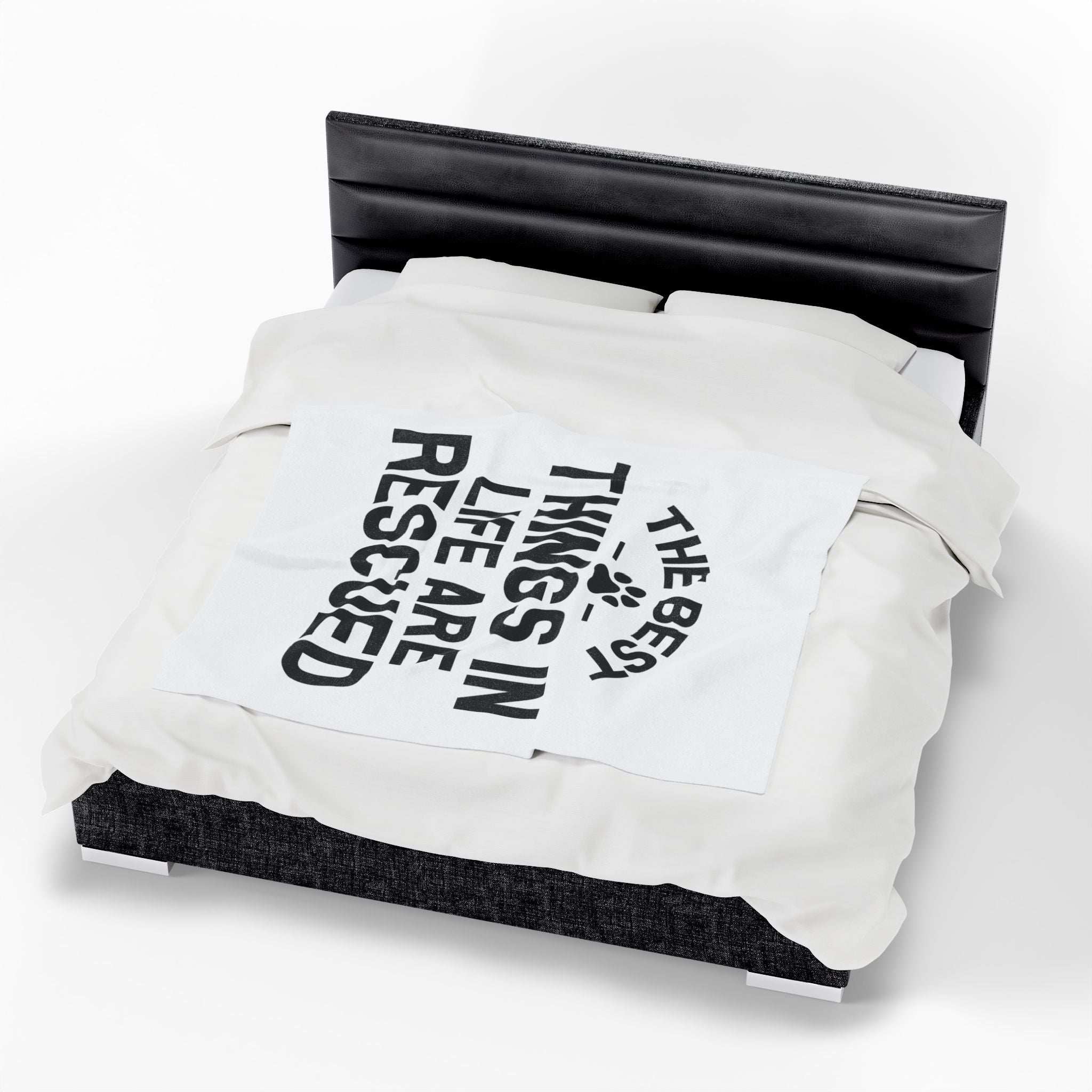 Inspirational Pet Best Rescue - Velveteen Plush Blanket
