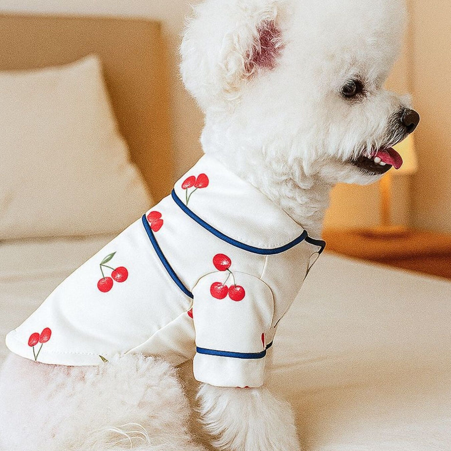 Satin Pet Pajamas with Contrast Piping