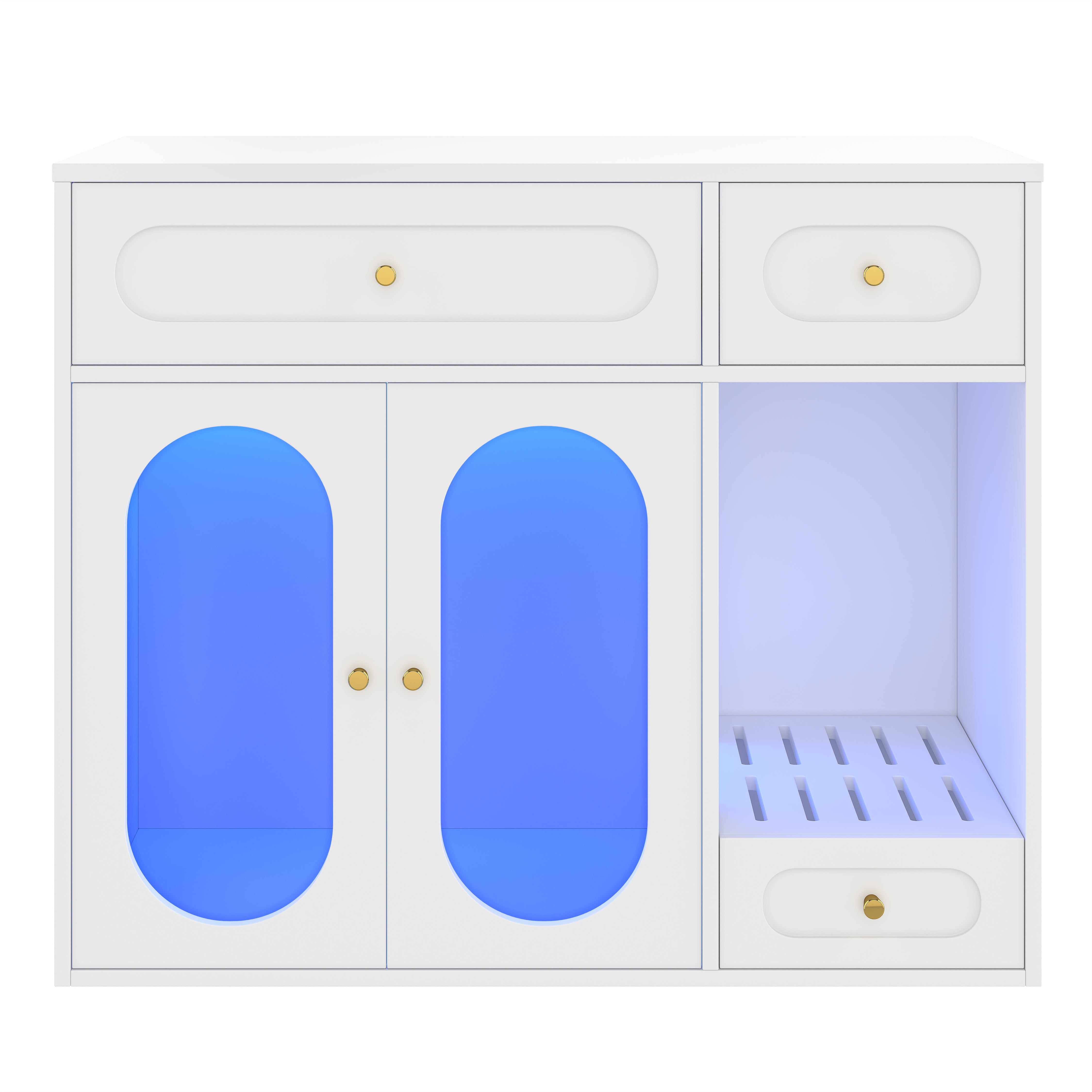 Cat Litter Box - Furniture Enclosure With LED Light
