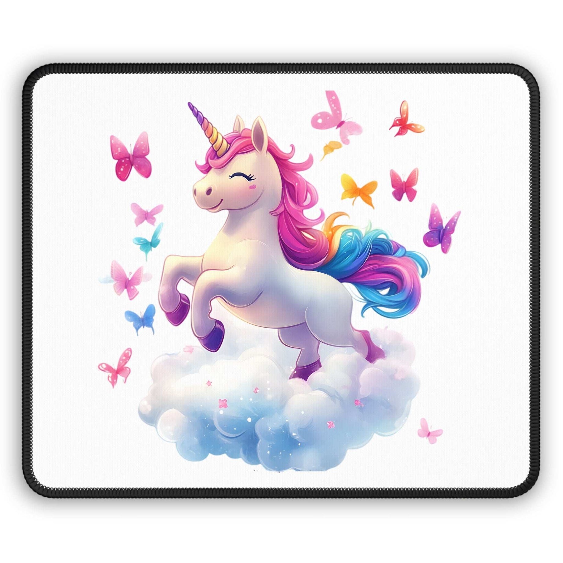 Fantasy Unicorn Gaming Mouse Pad - Colorful Butterfly Design