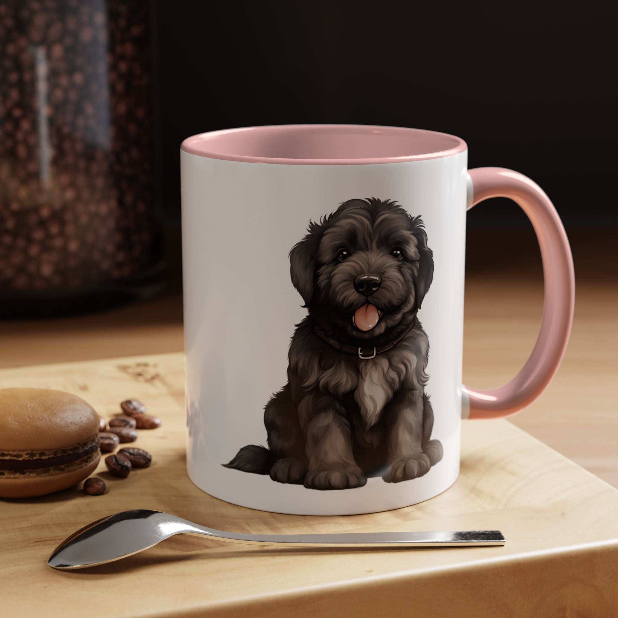 Cute Bouvier Des Flanders Dog Design Accent Coffee Mug - 11oz & 15oz