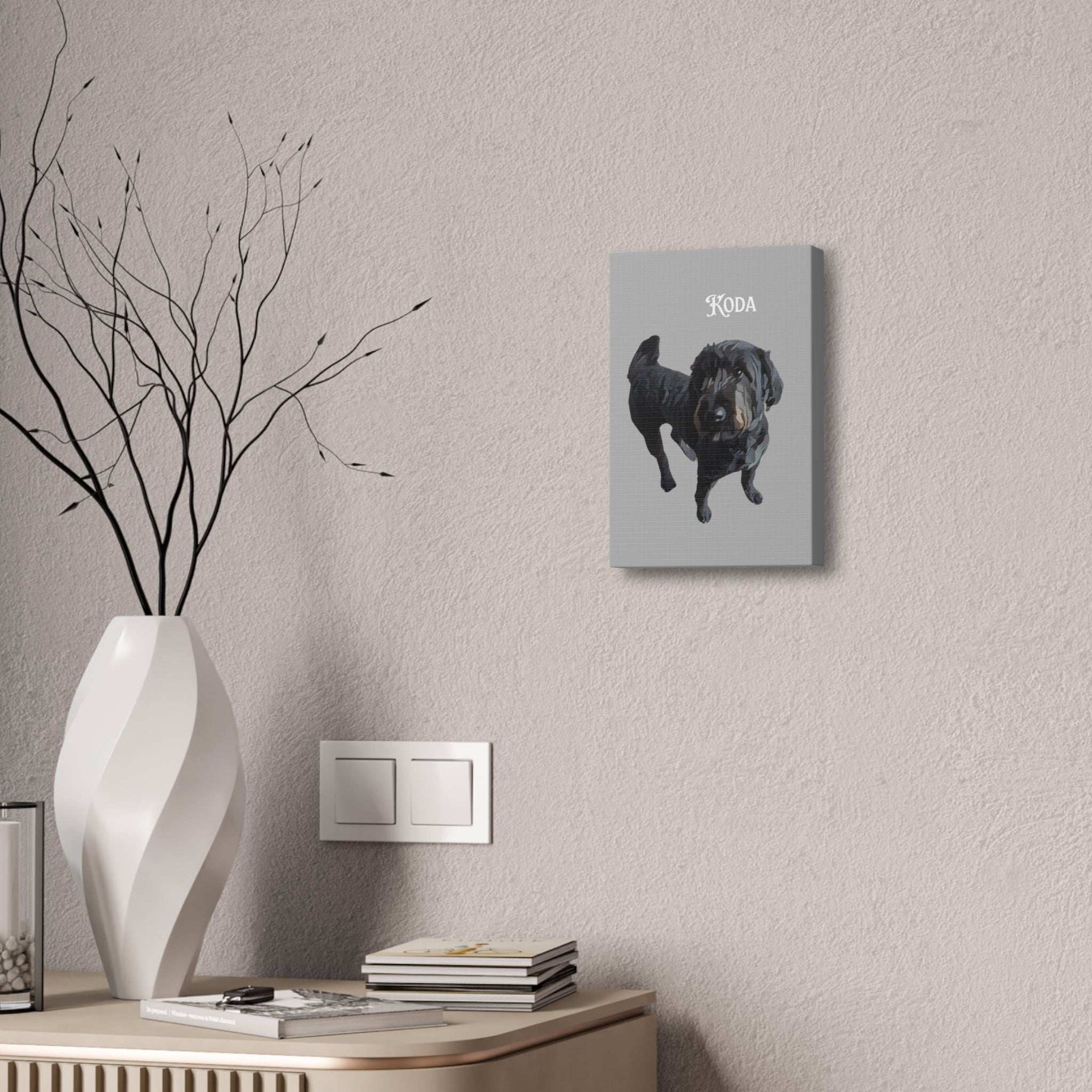 PAW-sonalized Light Grey Canvas Print | Upload Photo~Choose size