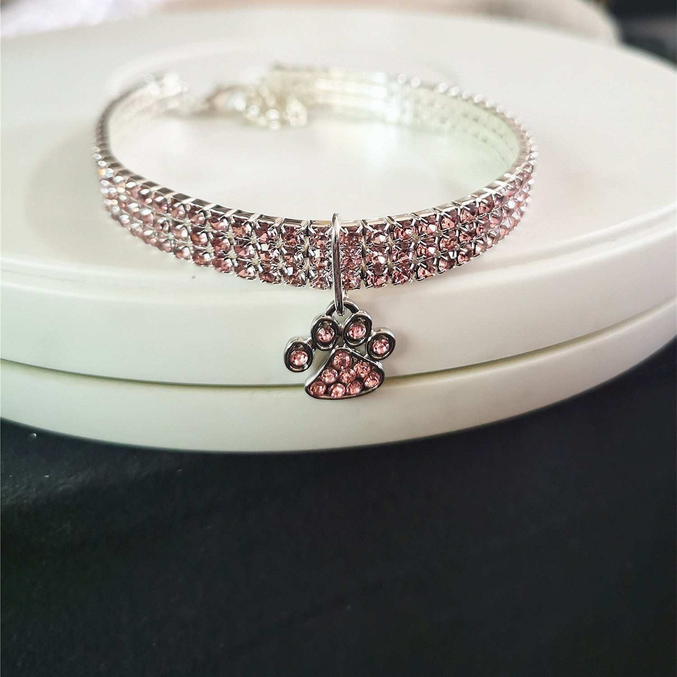 Pet Collar With Diamonds, Mixed-color Cat And Dog Supplies, Cat Claws, Elastic Cat And Dog Necklace Jewelry