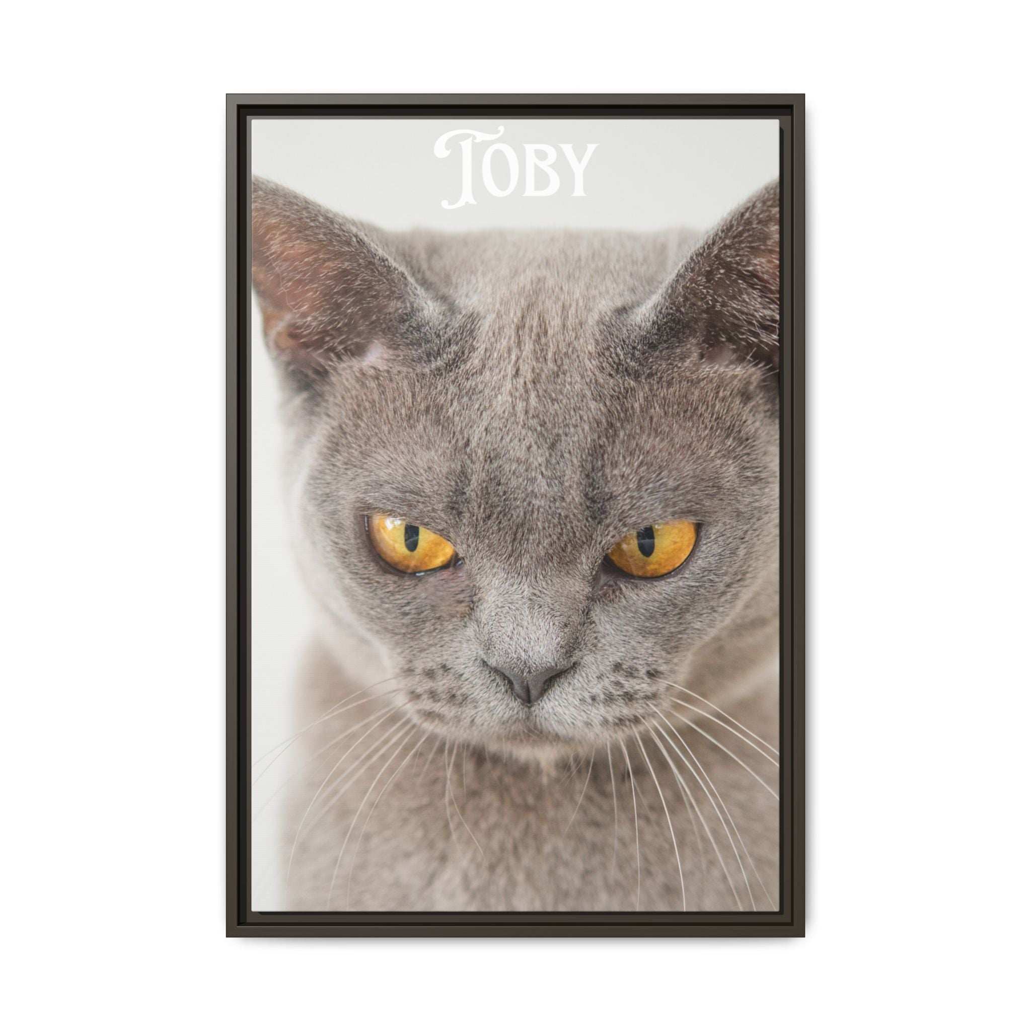 Personalized Photo Wall Art - Framed Matte Canvas Print for Pet Lovers - Customizable Name Print