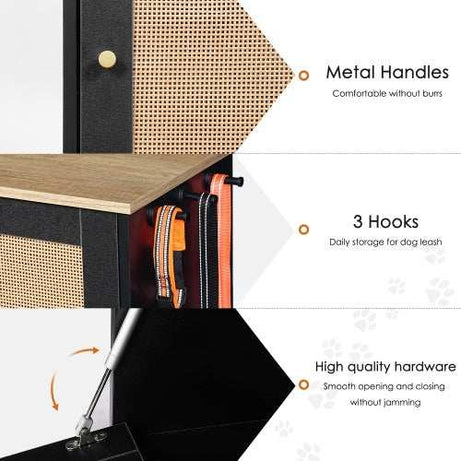 Elevated Dog Bowl Stand - 2 Bowls with Storage Cabinet