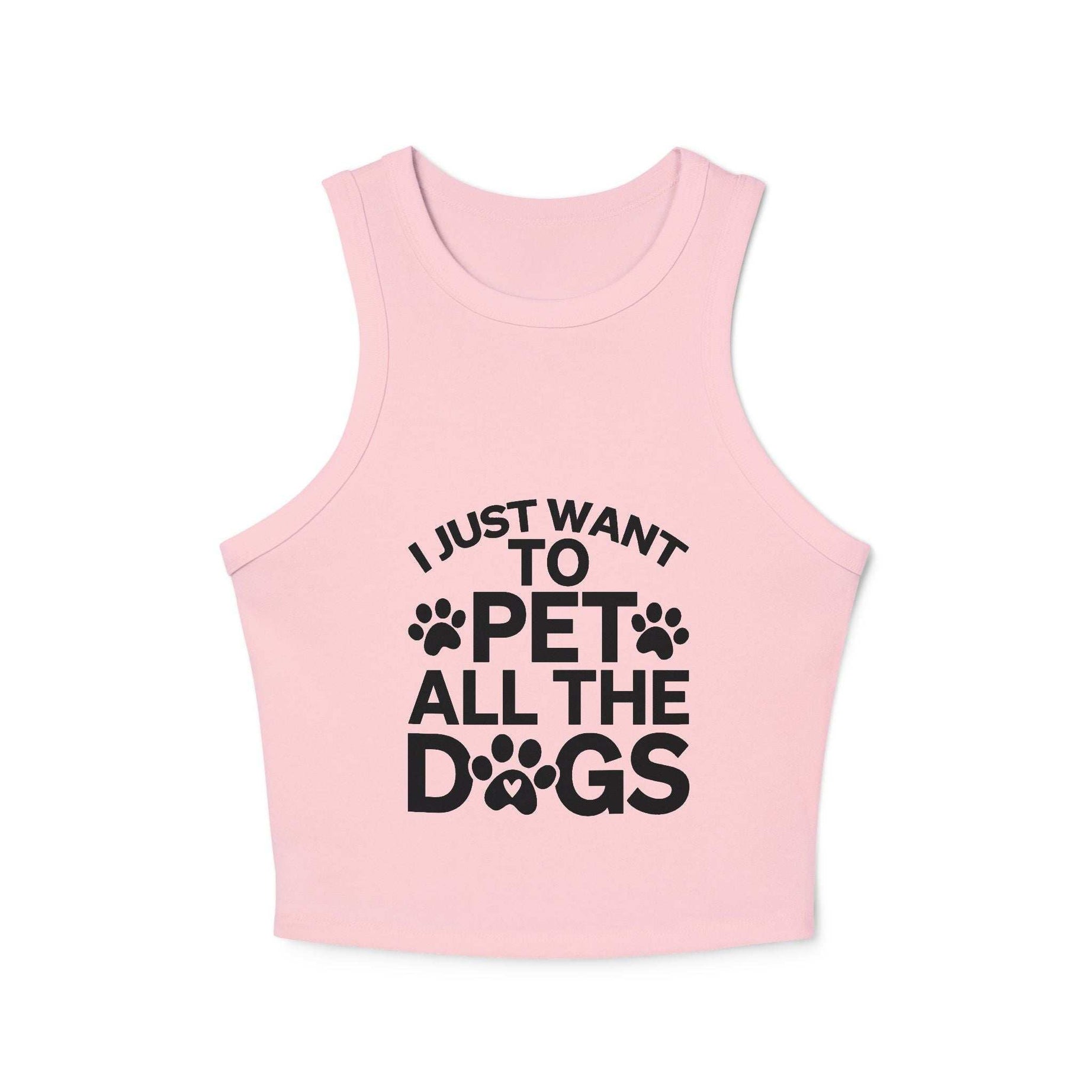 I Just Want to Pet All the Dogs - Women's Micro Rib Racer Tank Top - Cute Pet Lover Apparel