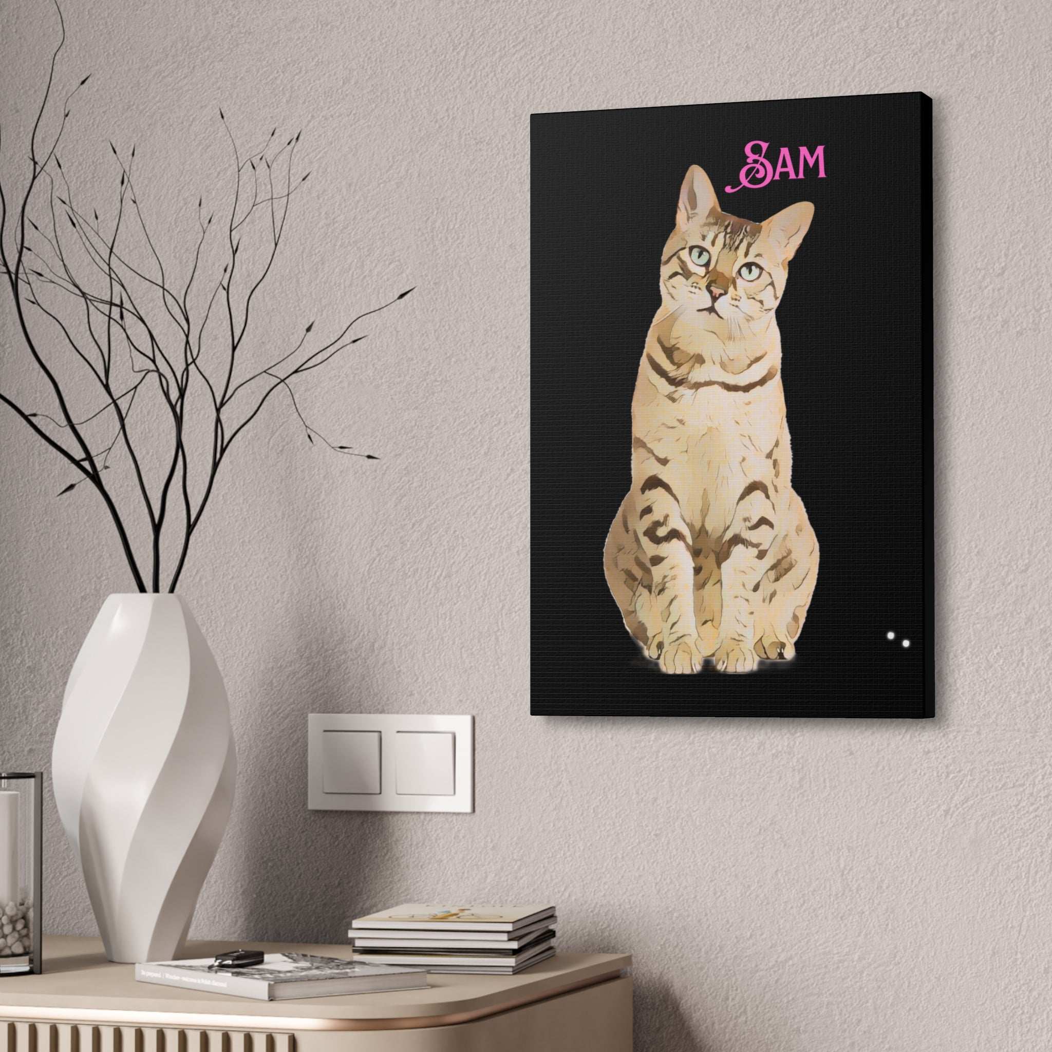 PAW-sonalized Black Canvas Print | Upload Photo~Choose size