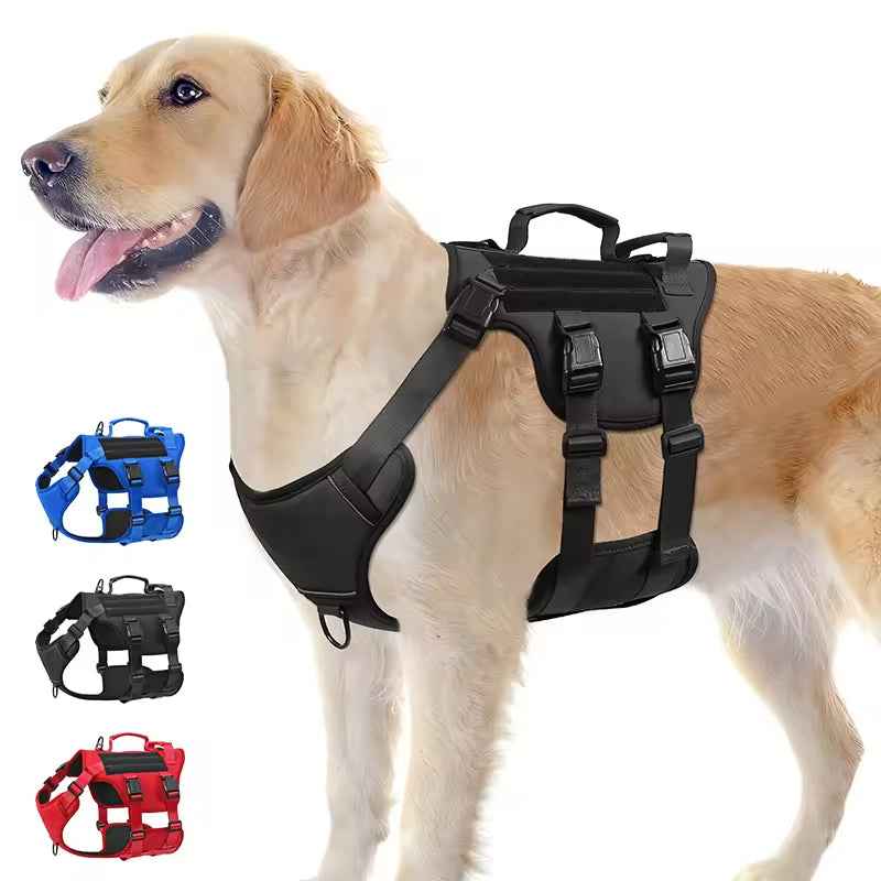 Tactical Dog Harness No-Pull - Reflective Dual Handle Vest