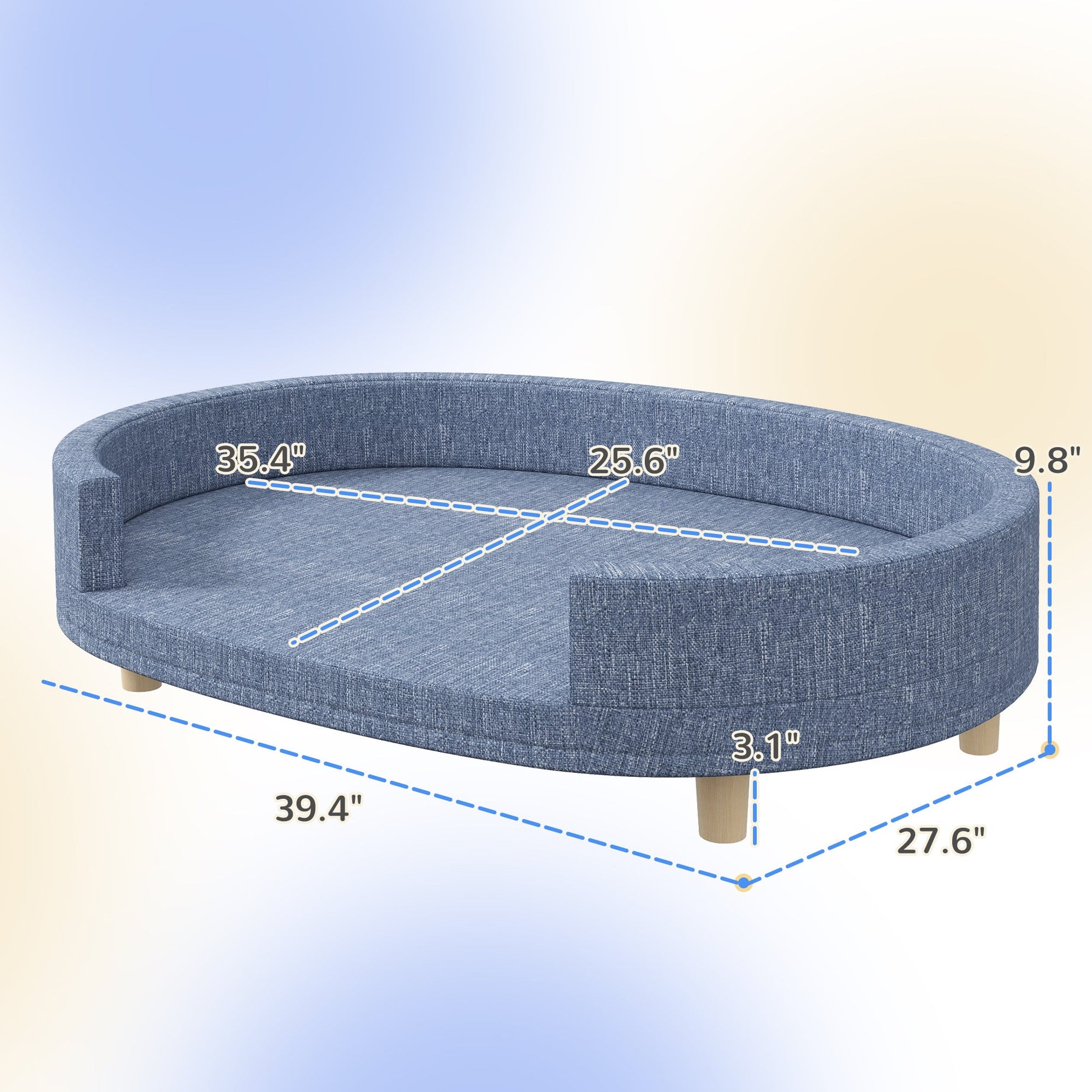 Dog Couch for Large Dogs - Washable & Elevated Sofa Bed