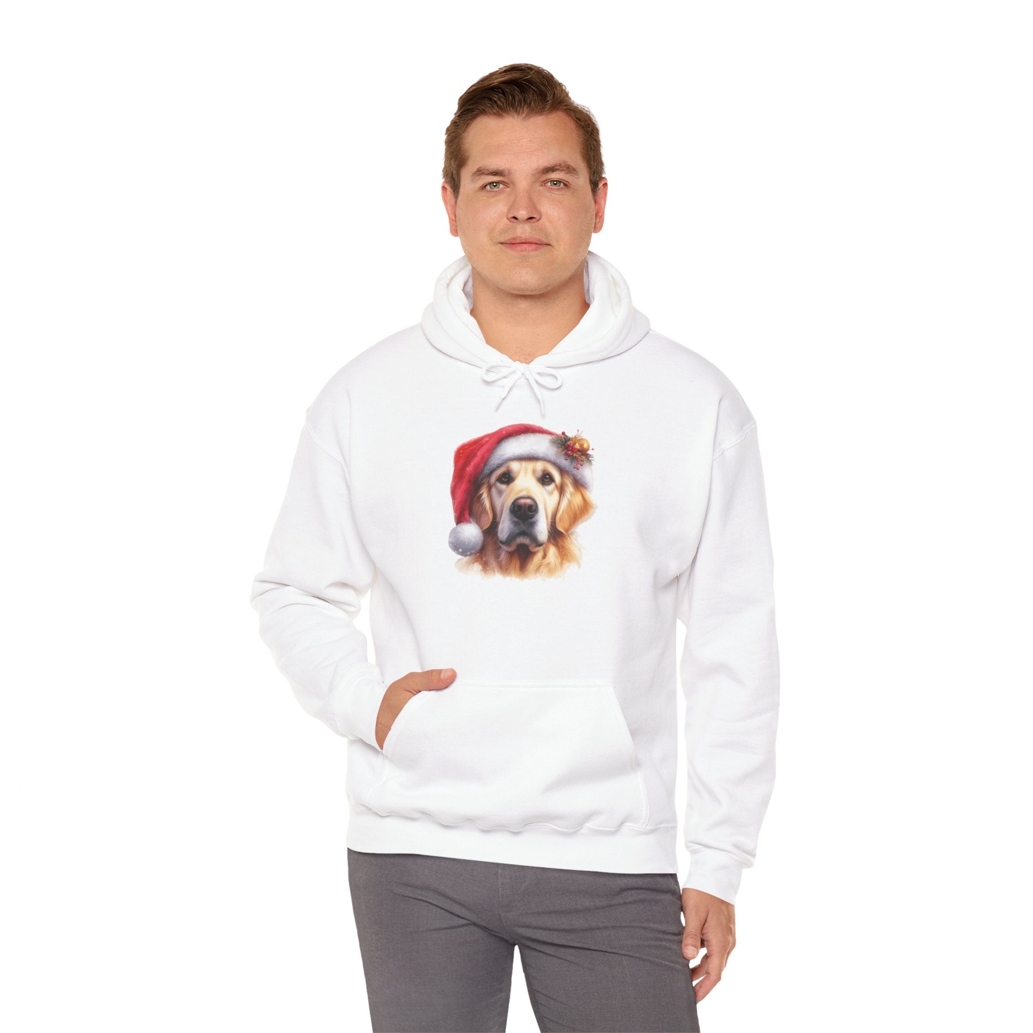 Christmas Hoodie - Golden Retriever in Santa Hat