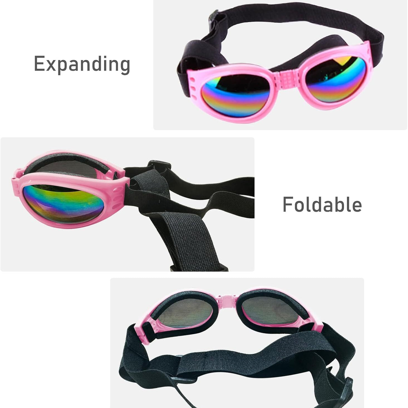 Pet Sunglasses UV Protection - 3 Pack Adjustable Dog Cat