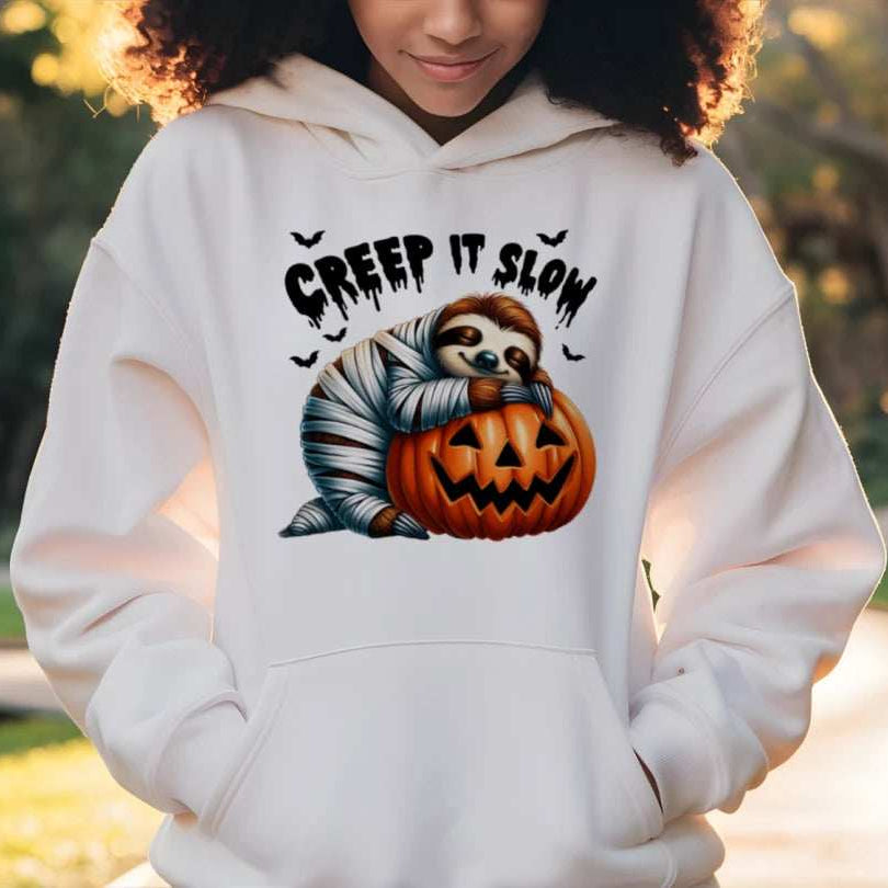 Cute Sloth Pumpkin Halloween Hoodie - Cozy Fall Sweatshirt