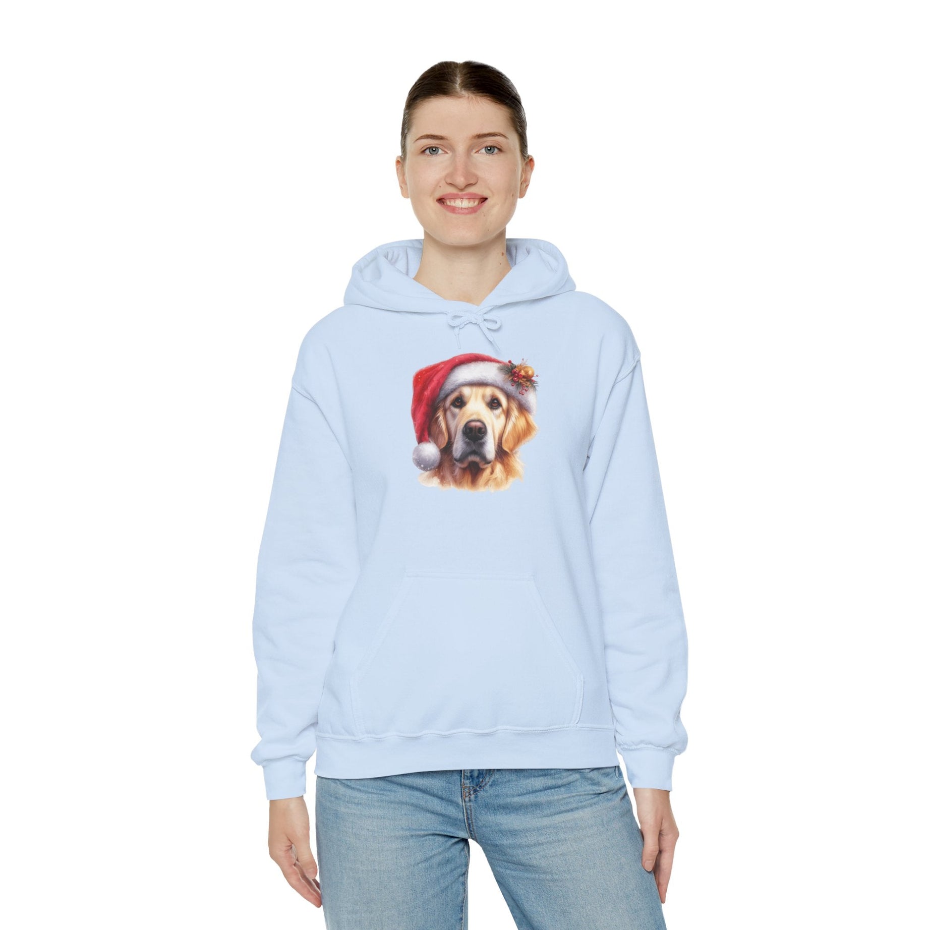 Christmas Hoodie - Golden Retriever in Santa Hat