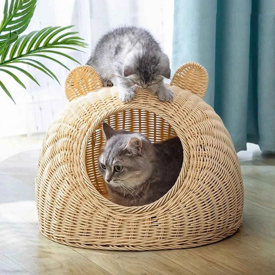 Rattan Pet Nest - Cute Pet Shaped Bed