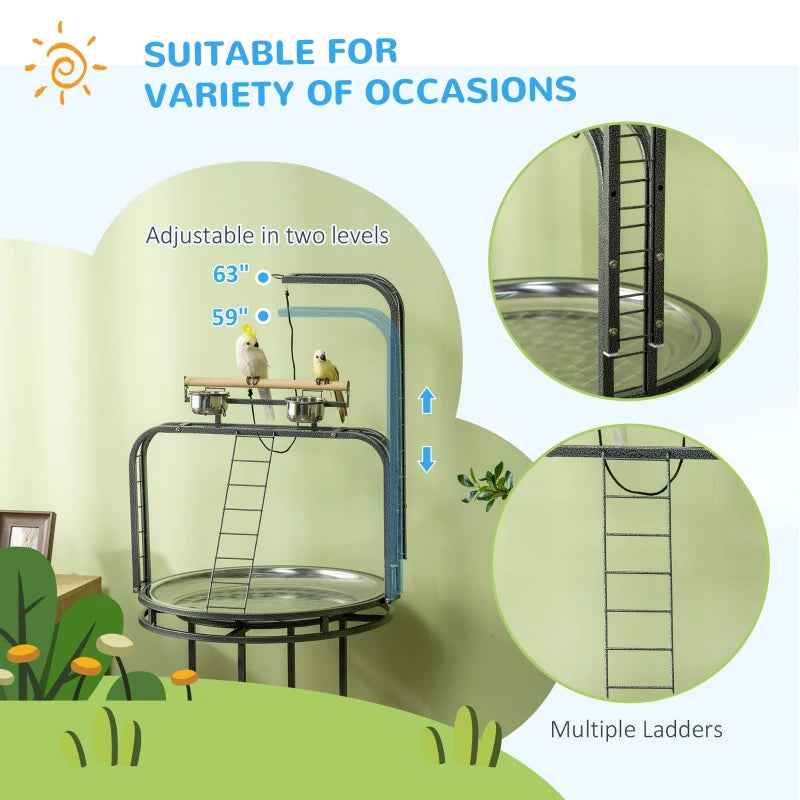 PawHut Parrot Stand - Large Bird Perch Stand With Toy Hook