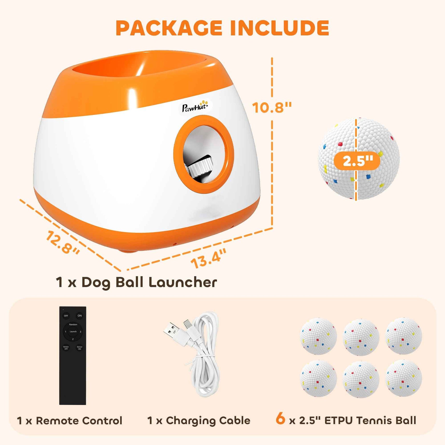 Automatic Dog Ball Launcher - 26-79 FT Remote Control