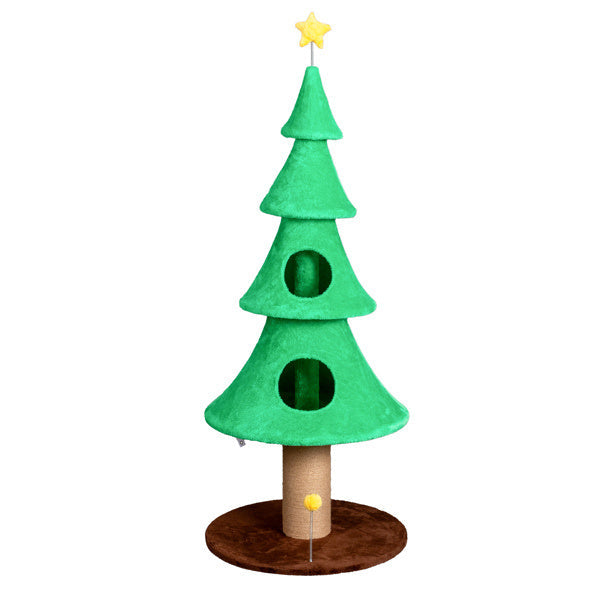 Christmas Tree Cat Tower - 59in Tall with Condos & Scratching Post