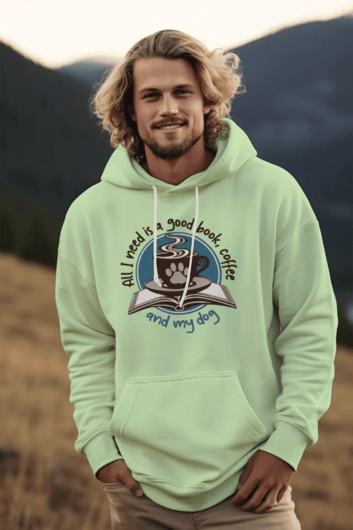 Book Coffee Dog Hoodie Sweatshirt - Bookworm Pet Parent