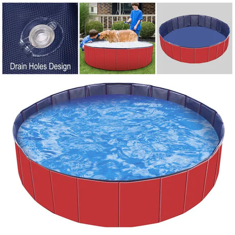 Foldable Dog Pool - Pet Swimming & Bathing Tub
