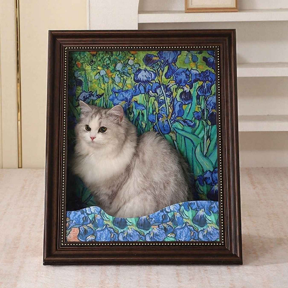 Cat House Artistic Frame - Famous Painting Cardboard Hideaway
