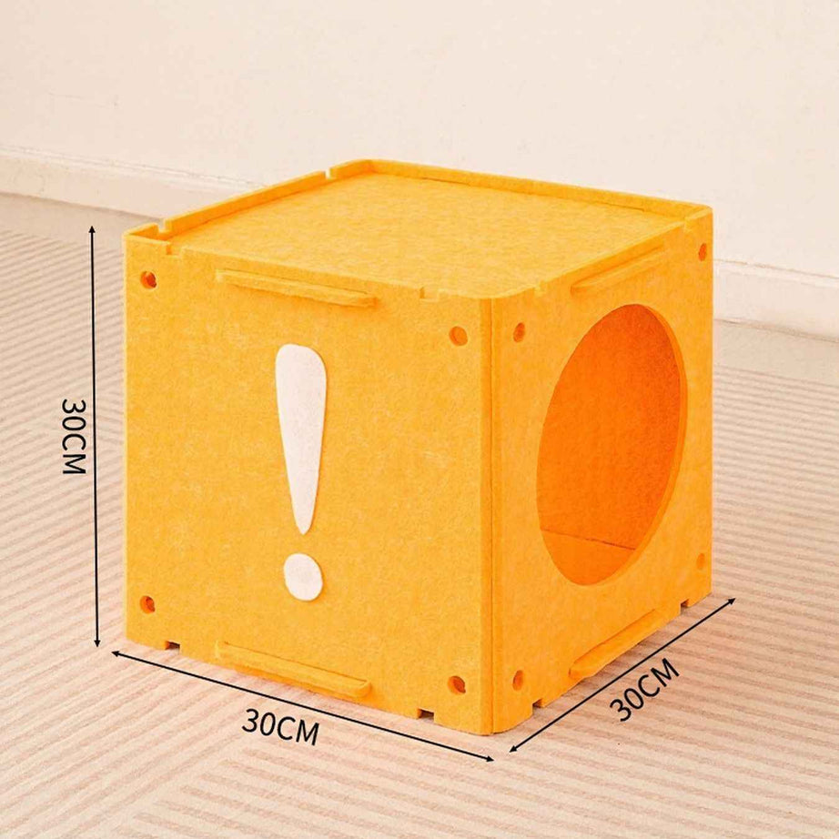 Cat House Cube Tunnel System - Felt Interactive Hideaway
