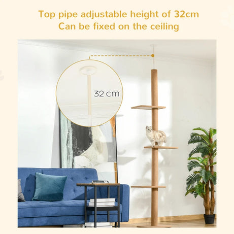 Cat Tree - Floor to Ceiling 8.5 Ft Climbing Tower
