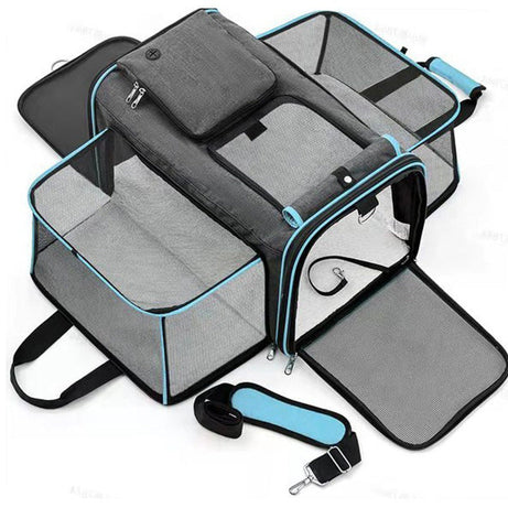 Foldable Pet Carrier Bag - Car Seat Travel Bag for Cats and Small Dogs