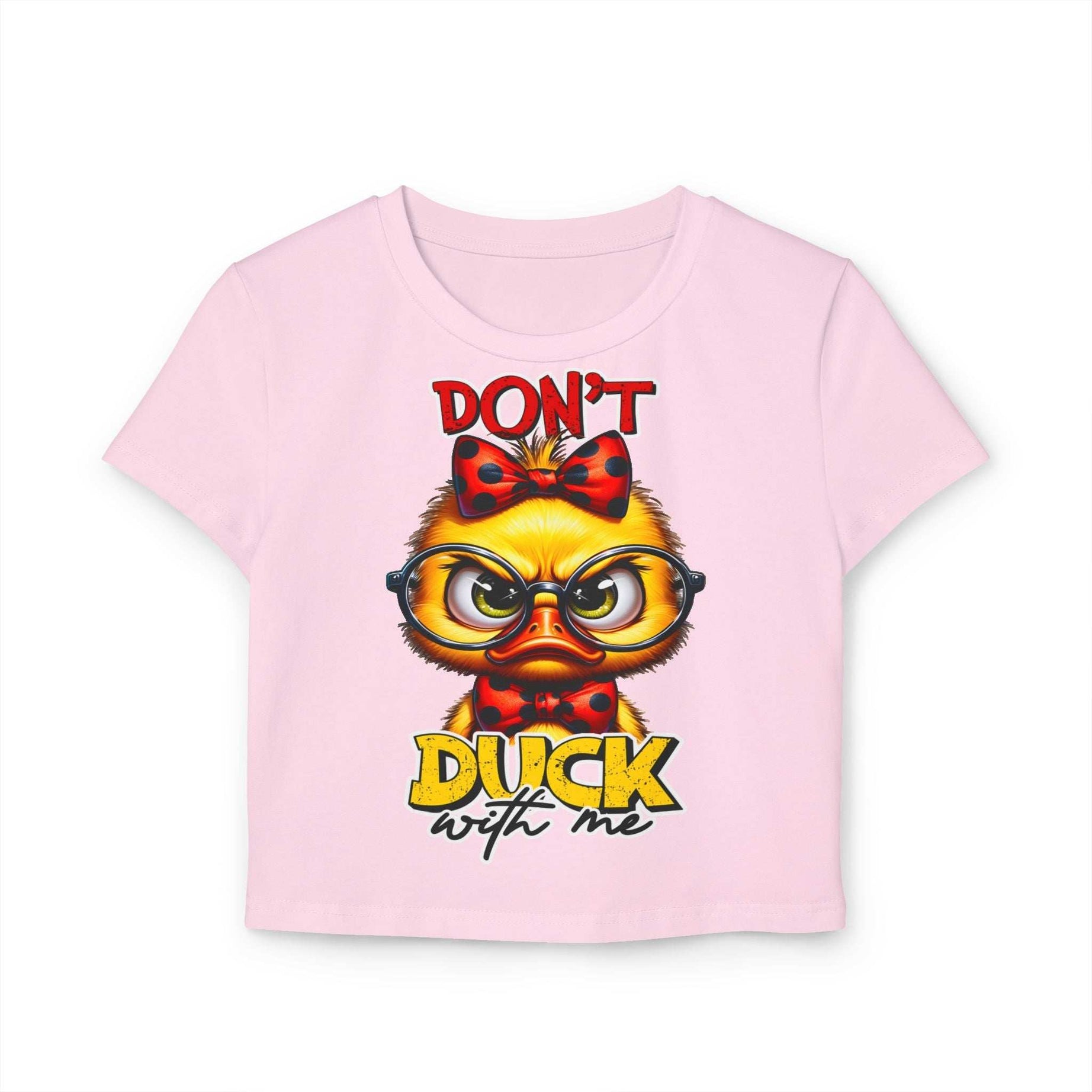 Funny Duck Graphic Women's Baby Tee - Don't Duck with Me