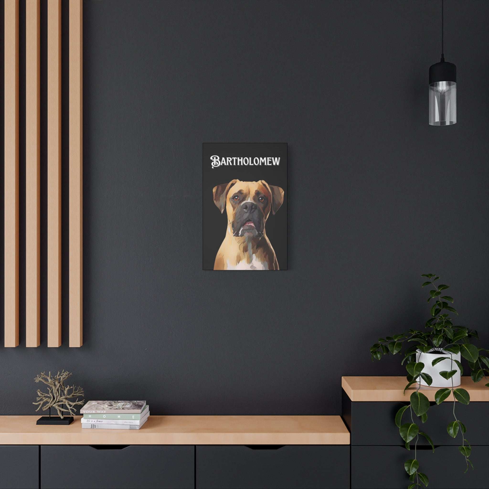 Cartoon Personalized Black Canvas Art - Custom Made Portrait of Your Pet(s)