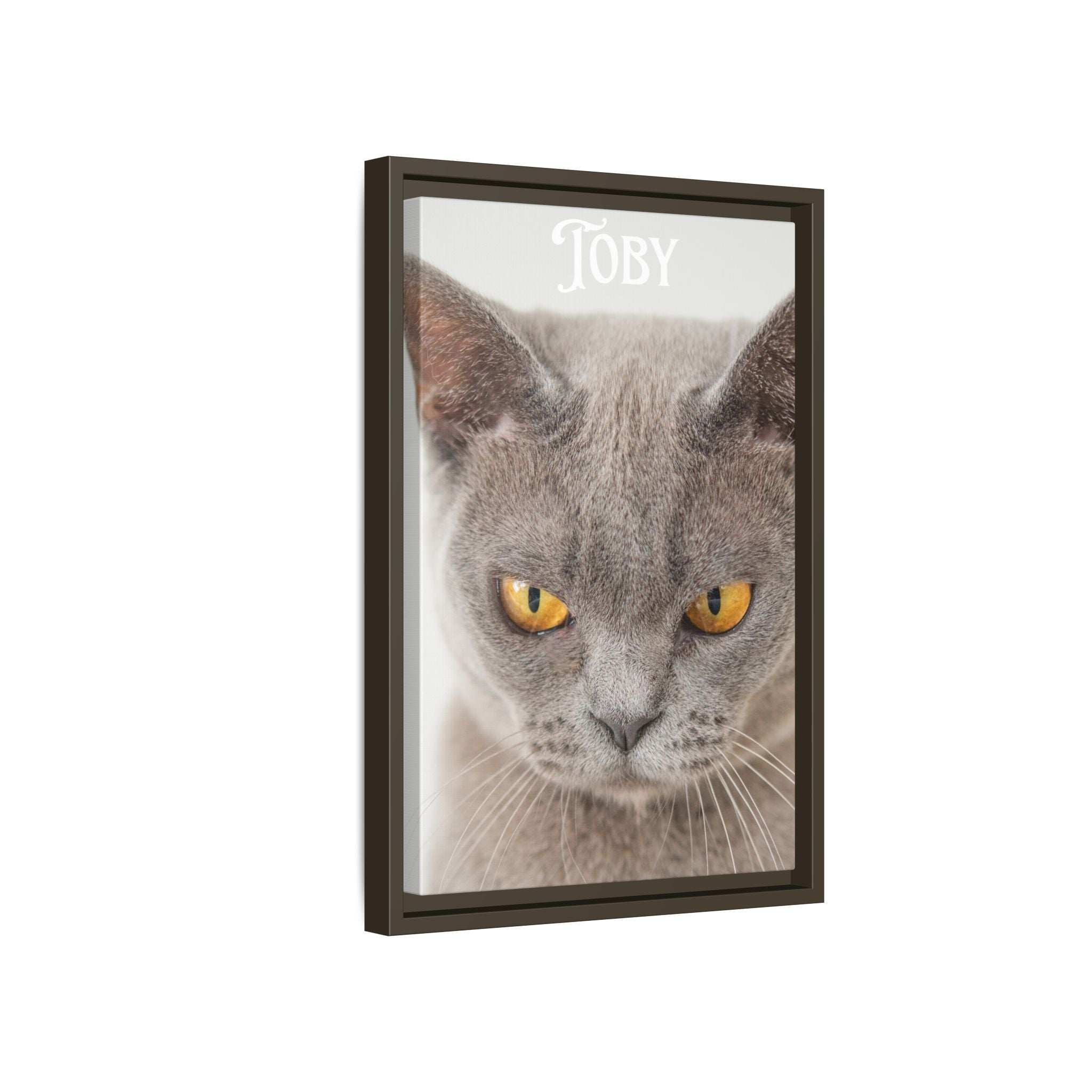 Personalized Photo Wall Art - Framed Matte Canvas Print for Pet Lovers - Customizable Name Print