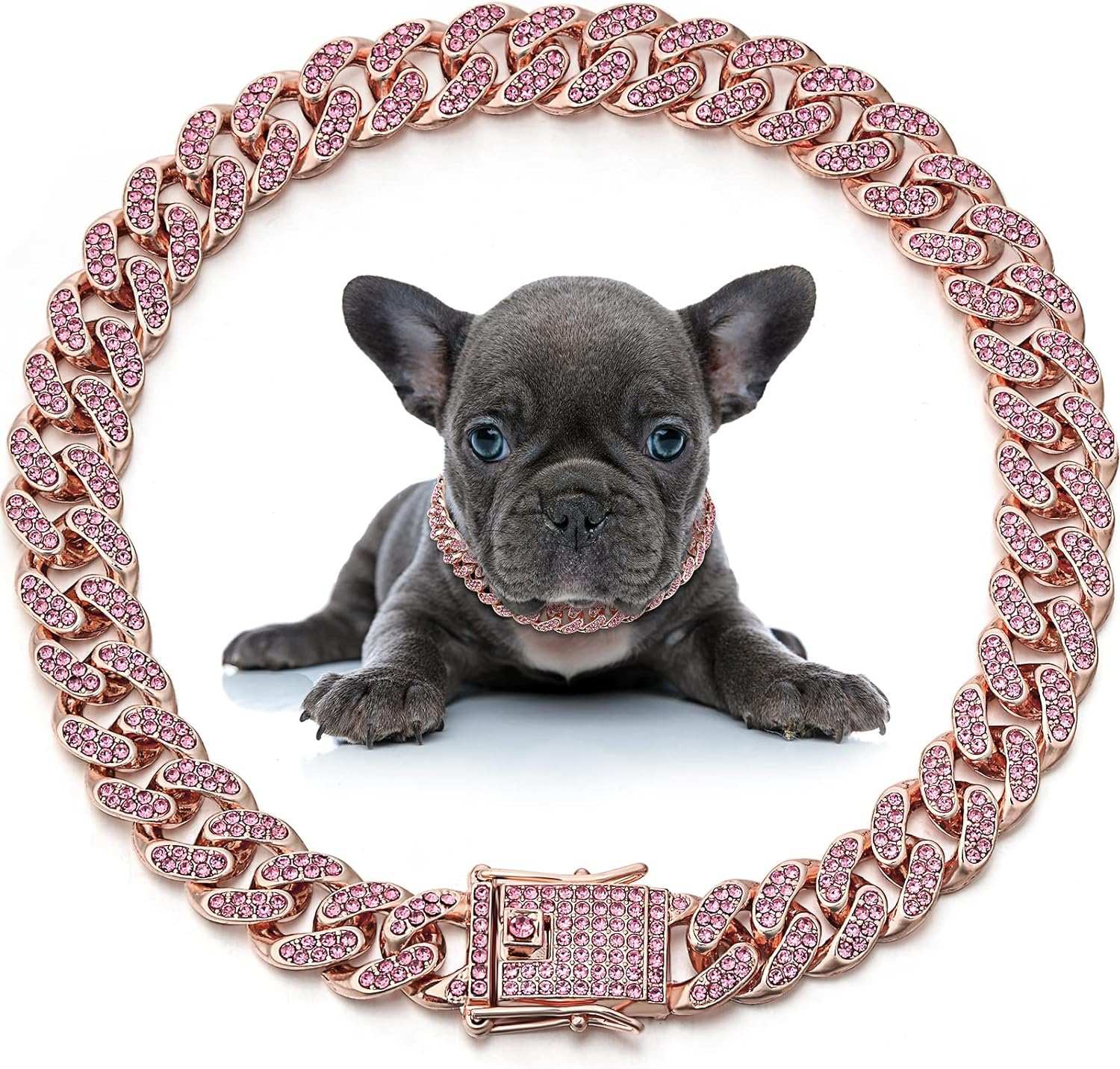 Dog & Cat Metal Chain Crystal Collar Necklace Pet Jewelry - Accessories For Small Medium Large Dogs & Cats