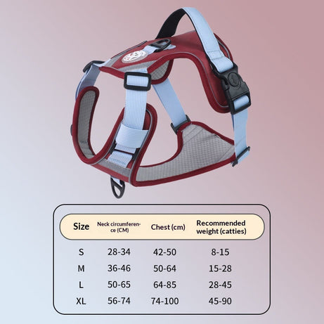 Adjustable Dog Harness - Large Chest Style with Leash