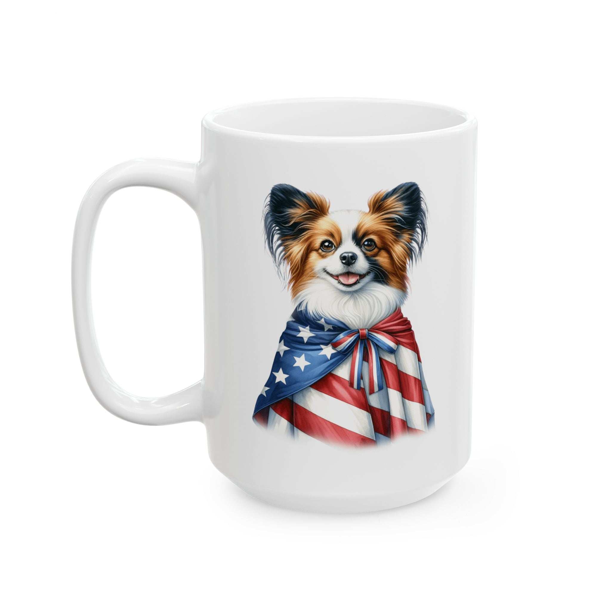 Papillion Patriotic Ceramic Mug – 11oz & 15oz | Perfect for Independence Day & All-American Celebrations