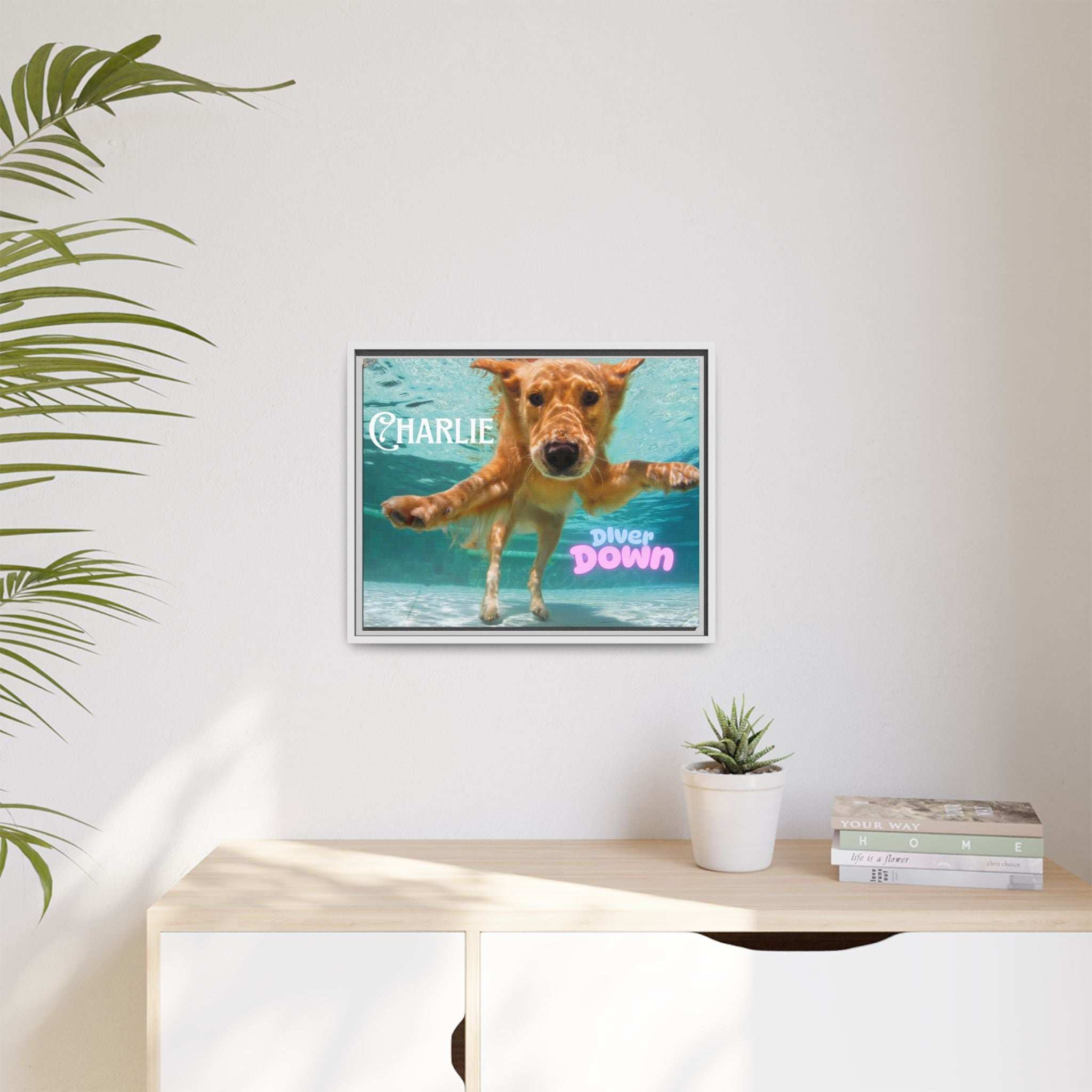 Framed Personalized Landscape Photo Canvas Wall Art - 'Add your Caption'