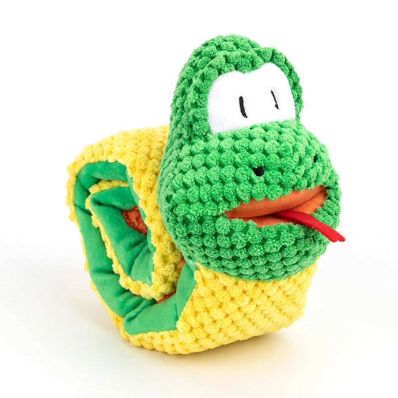 Snuffle Snake Treat Dispenser Puzzle Plush Toy IQ Training Squeaky Dog Toy