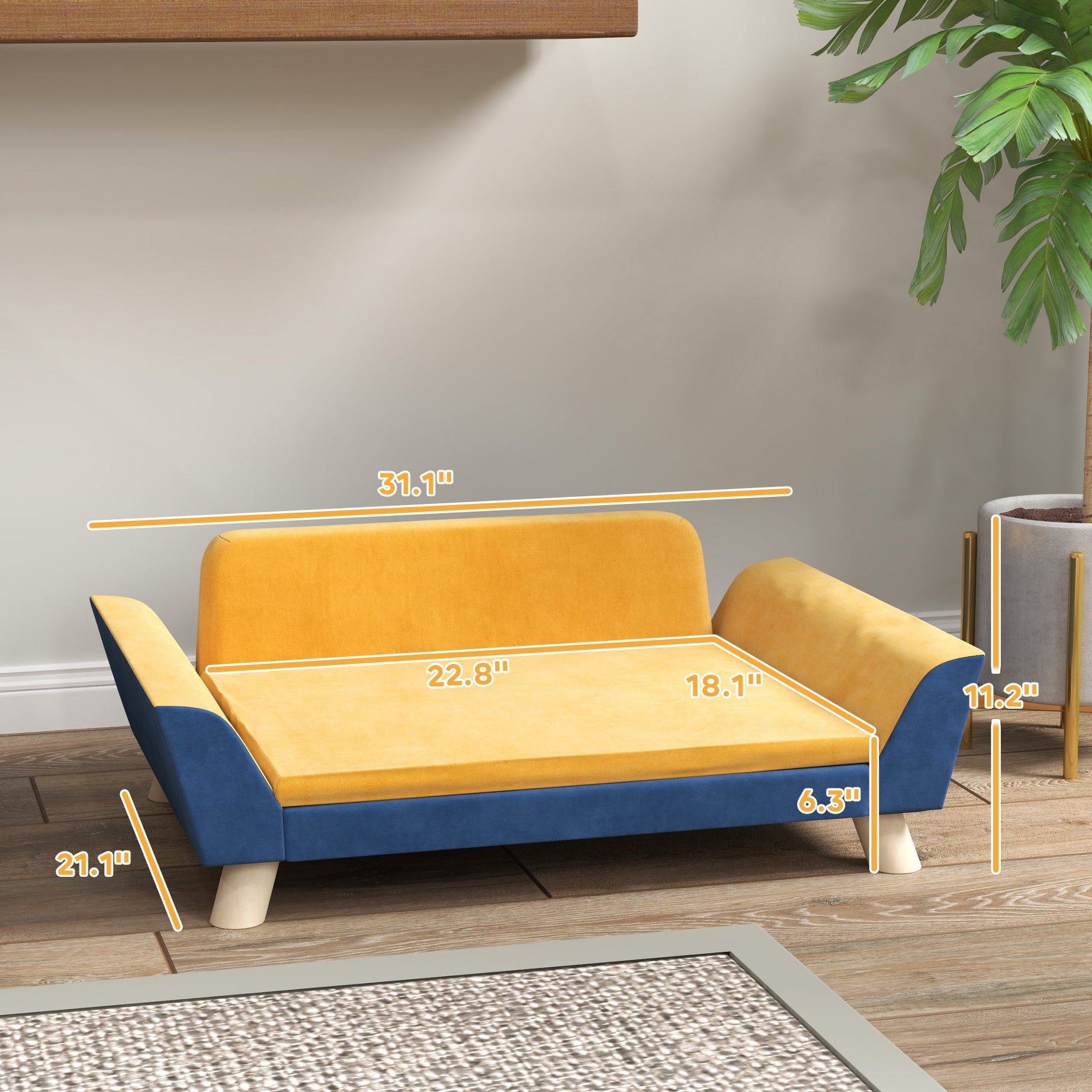 Dog Sofa Bed for Small Dogs - Washable & Elevated Couch