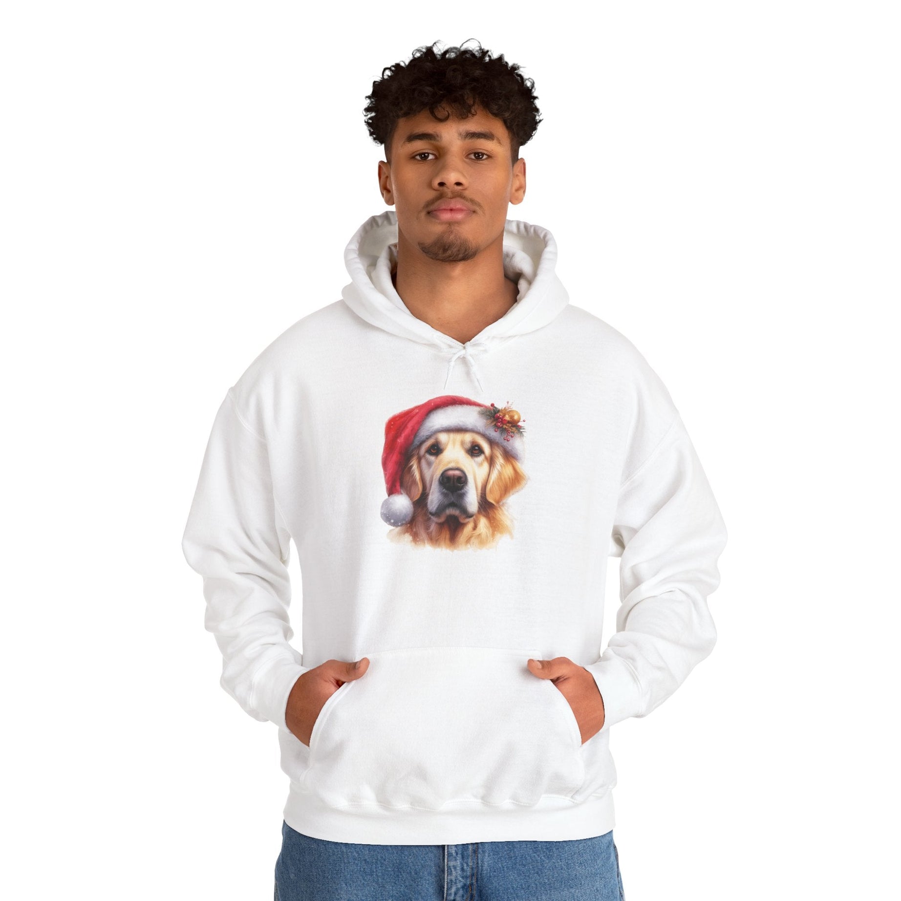 Christmas Hoodie - Golden Retriever in Santa Hat