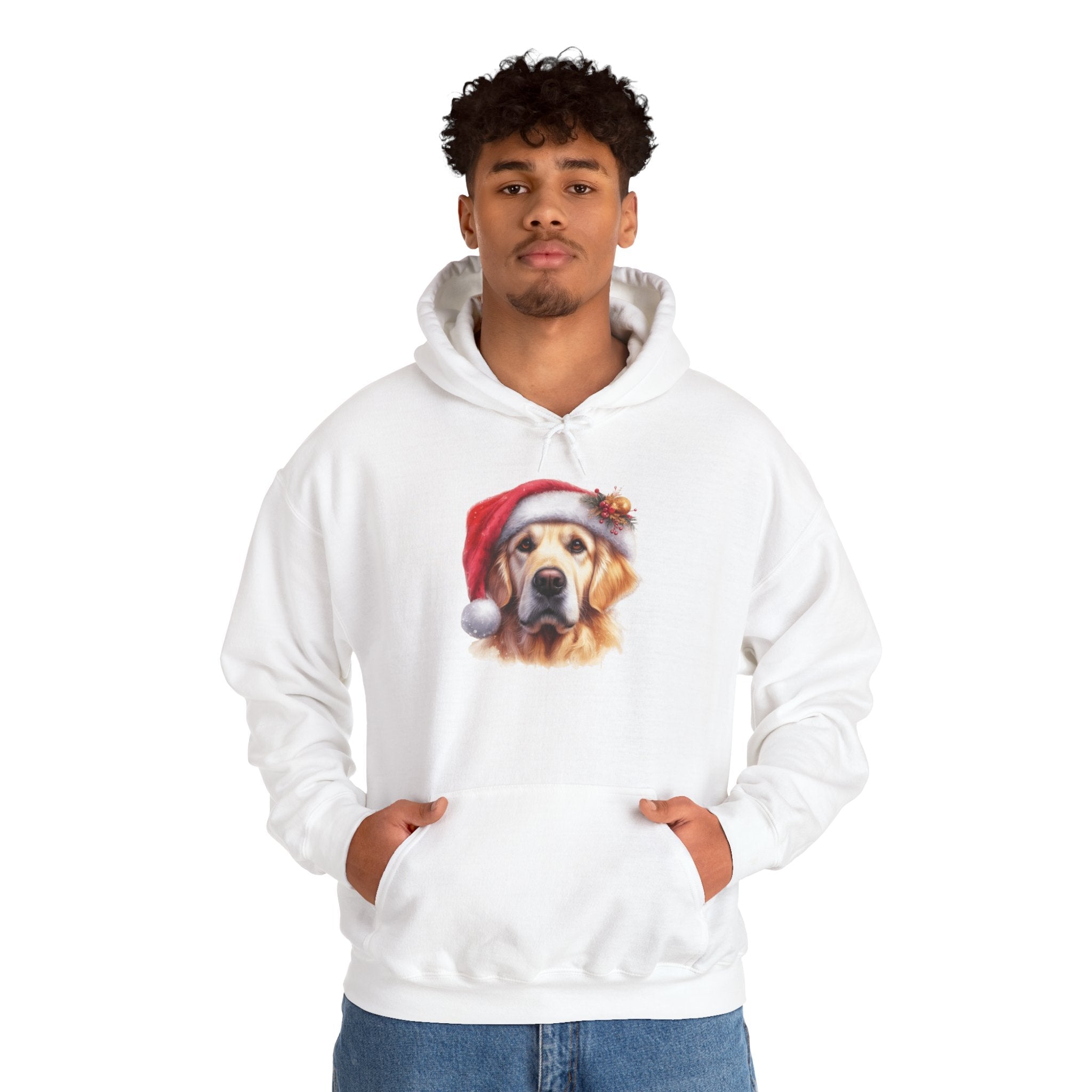 Christmas Hoodie - Golden Retriever in Santa Hat