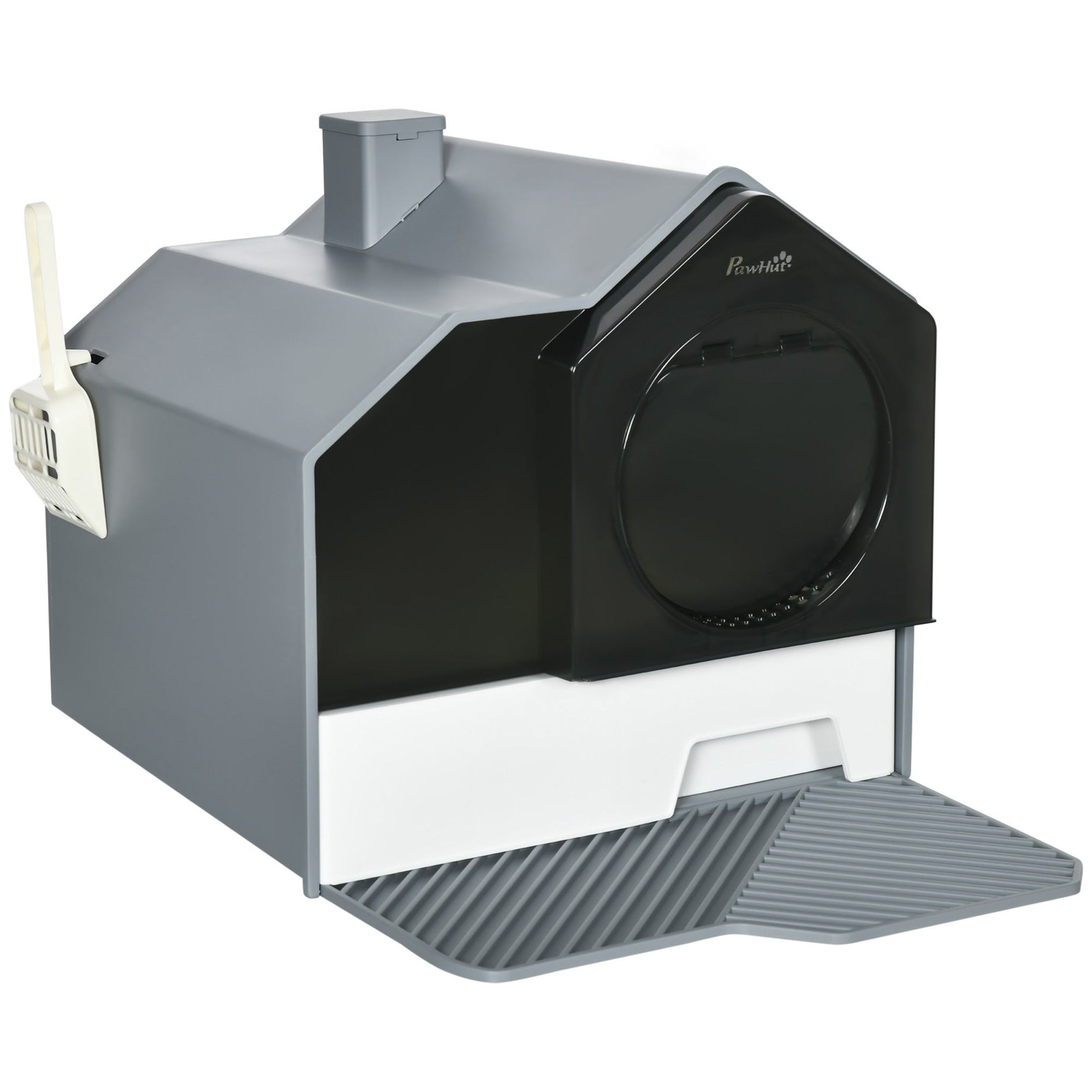 Hooded Cat Litter Box with Drawer & Mat - Odor Control