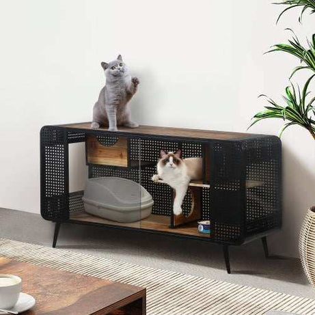Spacious Cat House - Tempered Glass Design