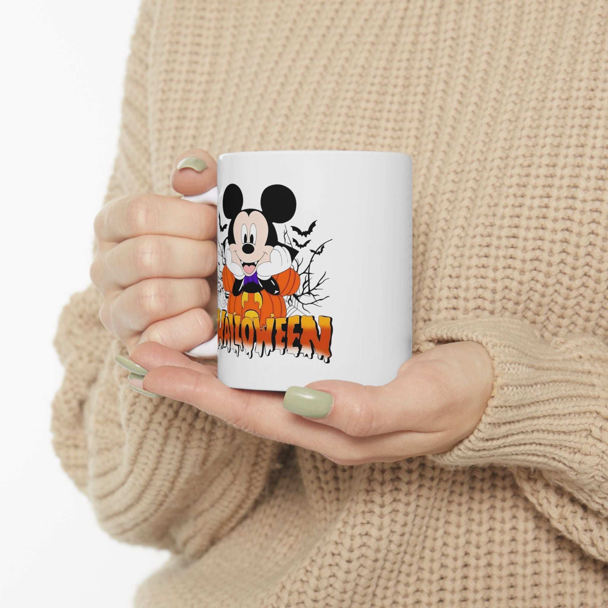 Halloween Ceramic Mug, Spooky Coffee Cup, Trick or Treat Drinkware