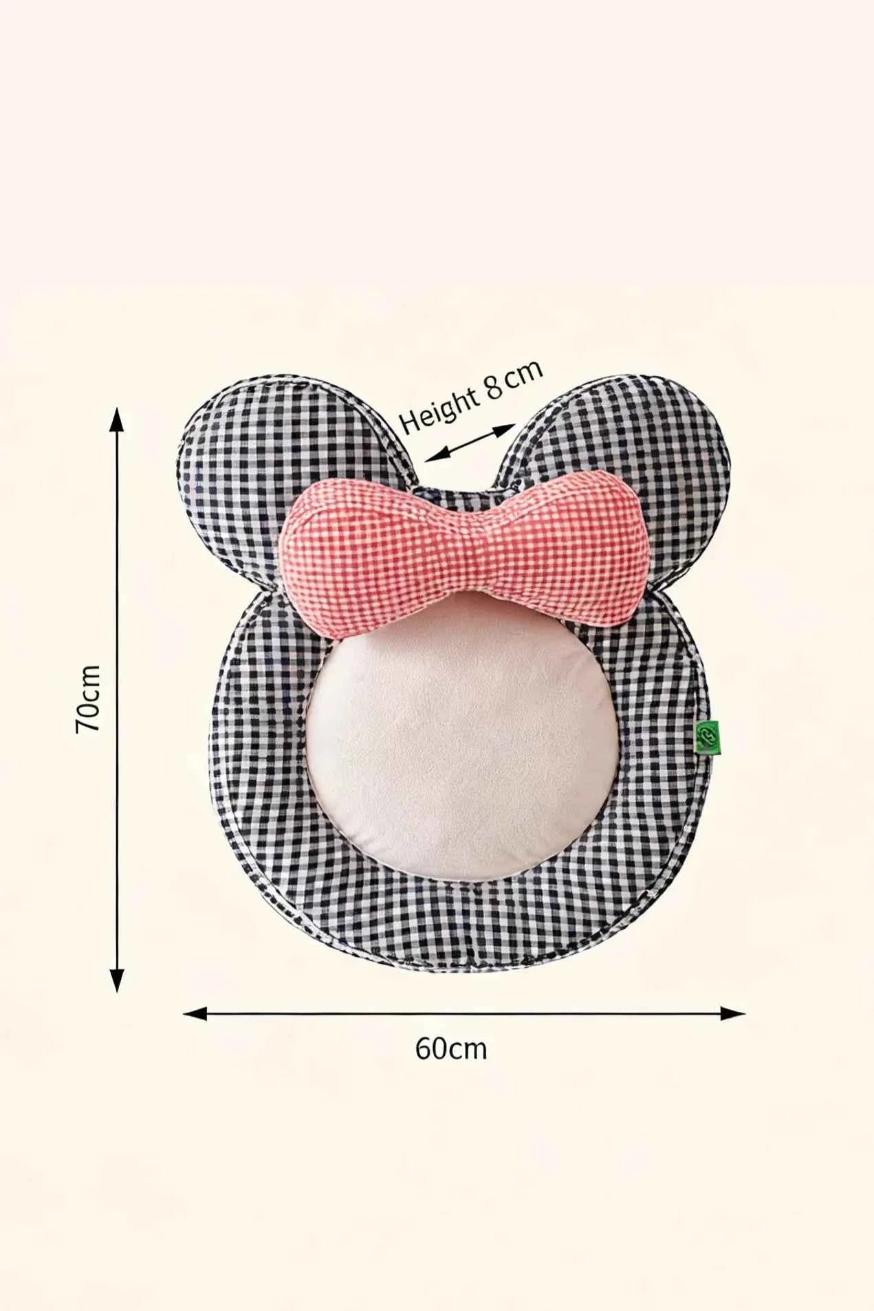 Pet Mat with Bow - Cartoon Plaid Design Bed