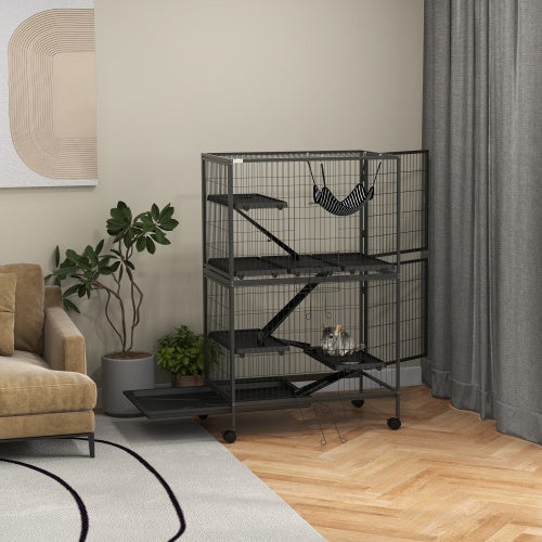 5-Tier Ferret Cage - 50" Tall with Rolling Wheels