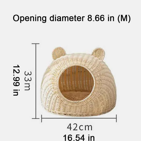 Rattan Pet Nest - Cute Pet Shaped Bed