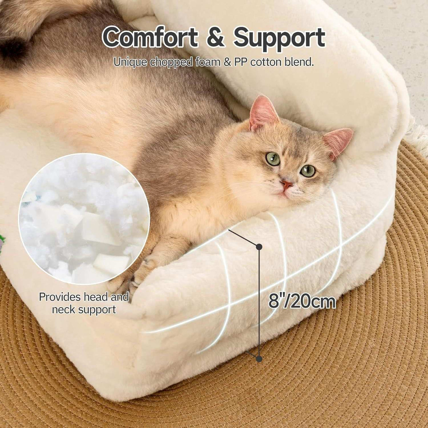 Luxury Pet Sofa Bed - Ultra-Soft Faux Rabbit Fur With Removable Cover