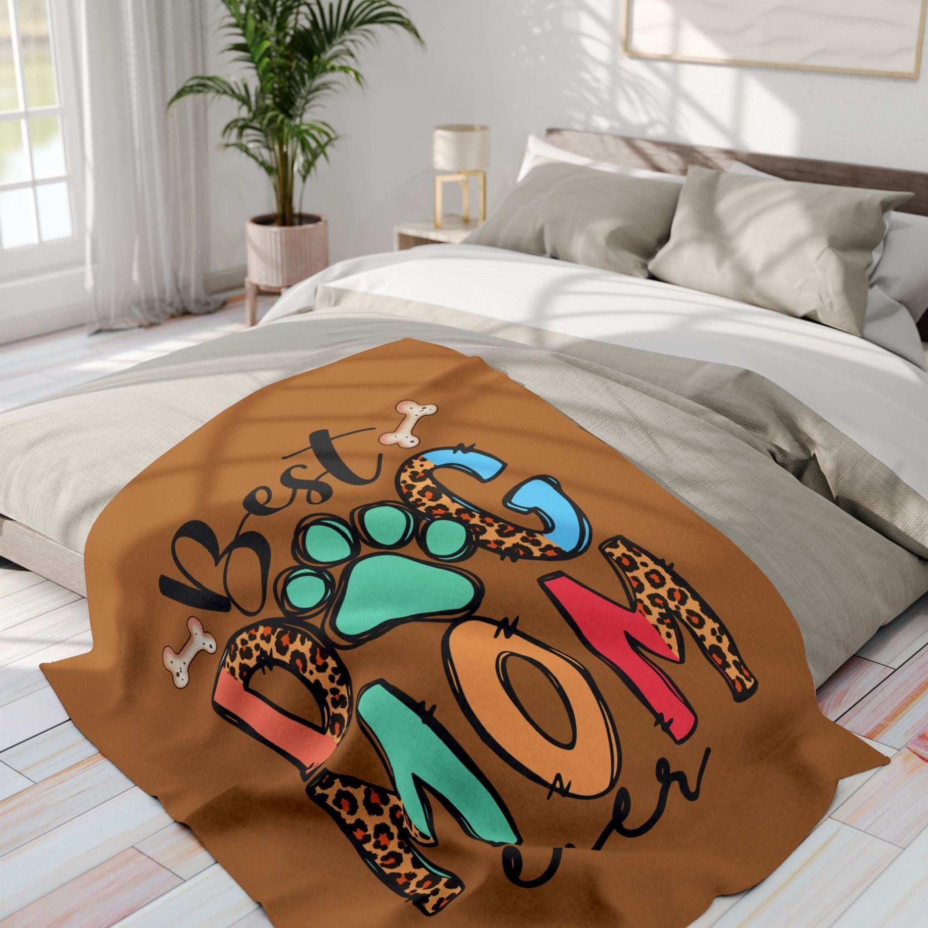 Best Dog Mom Ever Fleece Blanket - Cozy Pet Blankie